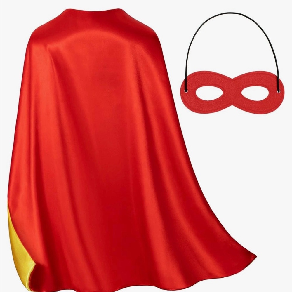 Kids Reversible Superhero Cape & Mask Set - 7 Capes & 12 Masks
